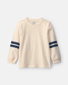 Toddler Boy Striped Long-Sleeve T-Shirt - Cream/Navy Blue, image 1 of 3 slides