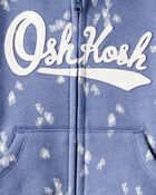 Bébé Blouson à capuchon en jersey bouclette à cœurs - Bleu, image 3 sur 4 diapositives