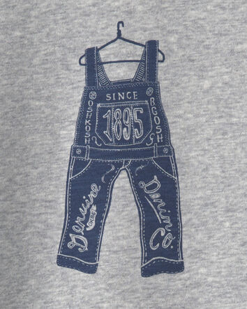 Toddler Boy Overall French Terry Sweater - Grey, 