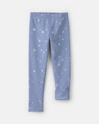 Filles - Legging extensible en molleton &agrave; motif flocon de neige &ndash; Bleu/Blanc, image 3 sur 4 diapositives