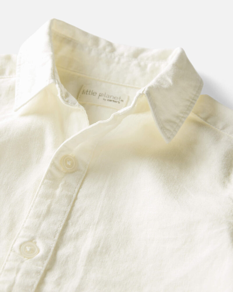 Toddler Boy Linen Button-Front Shirt , image 2 of 3 slides