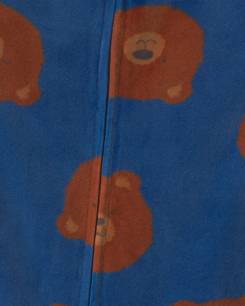B&eacute;b&eacute; gar&ccedil;on - Pyjama ajust&eacute; 1 pi&egrave;ce en DreamPlush avec fermeture &agrave; glissi&egrave;re double sens et motif ourson - Bleu marine, image 4 sur 4 diapositives