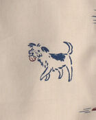Tout-petit gar&ccedil;on - Chemise boutonn&eacute;e manches longues &agrave; capuchon et motif chien - Cr&egrave;me, image 2 sur 2 diapositives