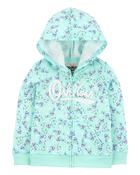 Toddler Floral Print OshKosh Jacket - Blue, image 1 of 3 slides