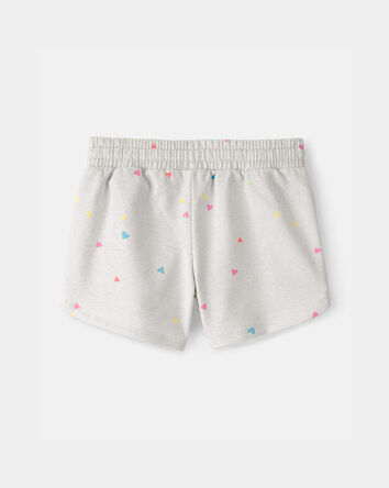 Filles - Short en jersey bouclette, c&oelig;urs - Gris, 