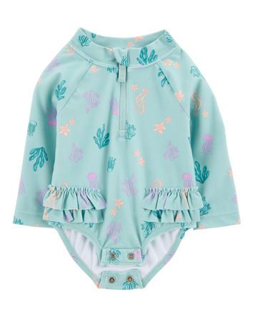 Baby 1-Piece Coral Print Rashguard, 