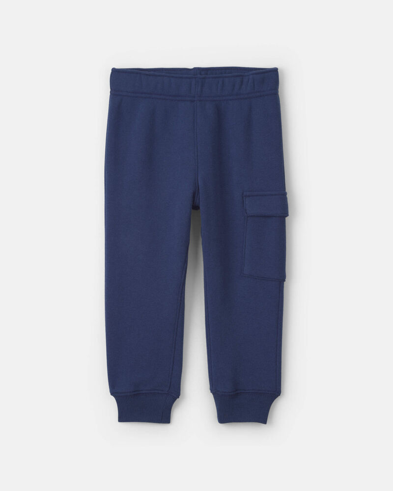 Baby Boy 2-Piece Color Block Fleece Pullover & Pant Set - Navy Blue/Green, image 2 of 5 slides