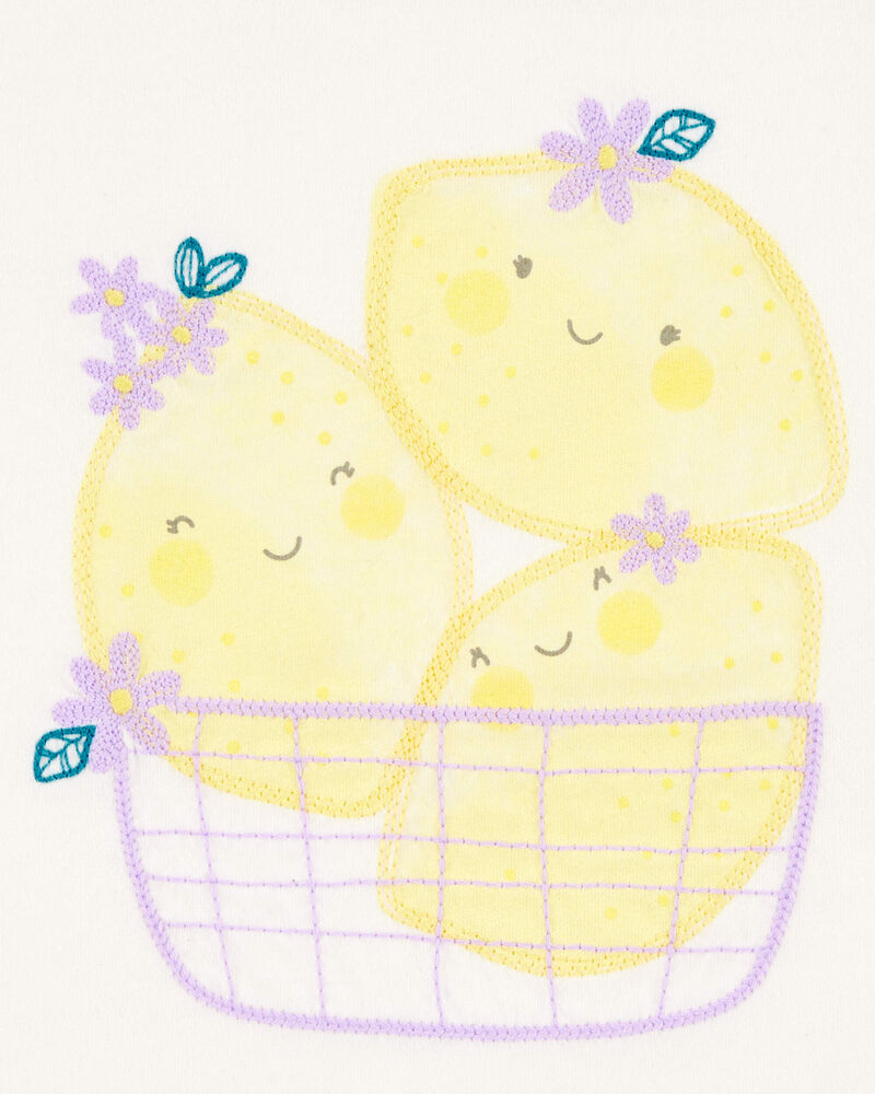 Baby Short-Sleeve Lemon Fashion Top - Ivory, image 2 of 3 slides
