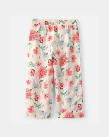 Toddler Girl Floral Pants - Cream, 