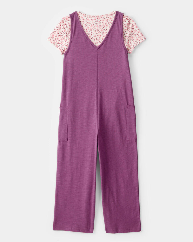Kid 2-Piece Floral Tee & Jumpsuit Set, image 3 of 6 slides