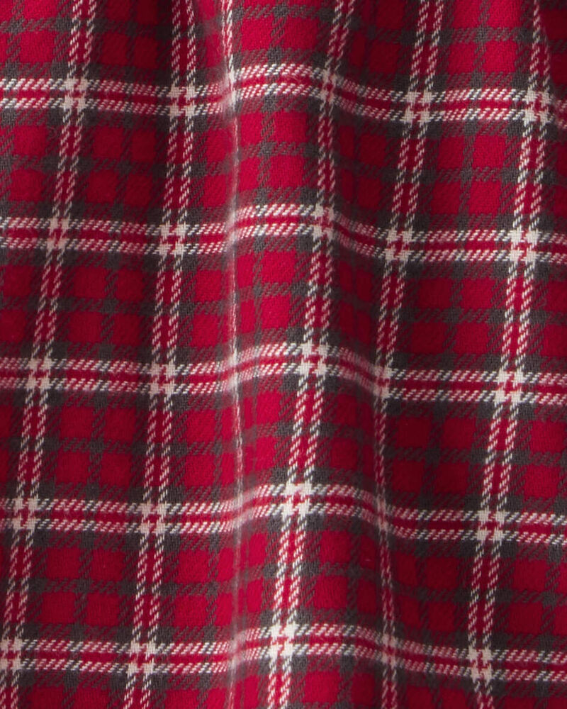 Baby Girl 3-Piece Plaid Print Tee, Skirt & Tight Set - Red, image 4 of 6 slides