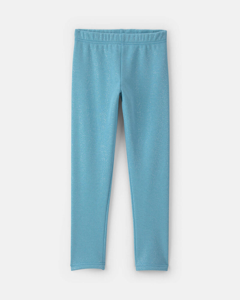 Filles - Legging extensible en molleton &agrave; brillant &ndash; Bleu, image 1 sur 4 diapositives