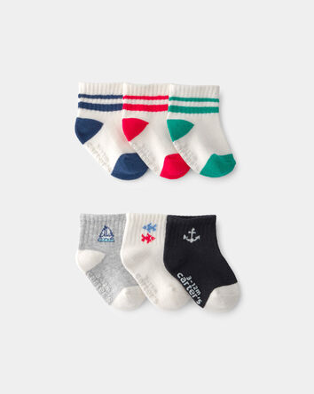 Baby Boy 6-Pack Nautical Ankle Socks, 