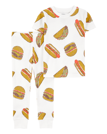 Toddler Boy 2-Piece Food Print 100% Snug Fit Cotton Pyjamas, 