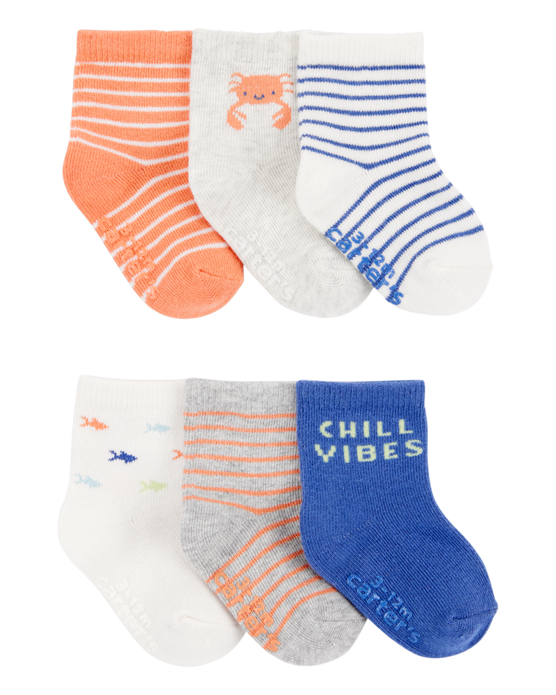 Baby Boy 6-Pack Crab Booties, image 1 of 8 slides