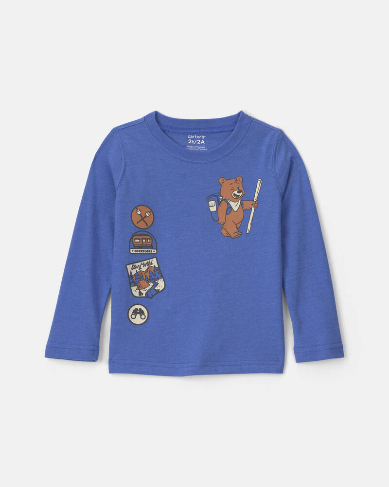 Toddler Boy Long-Sleeve Graphic Tee - Blue, image 1 of 3 slides