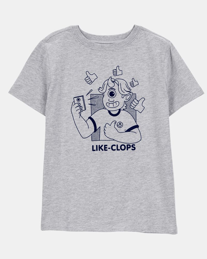 Boys "Like-Clops" Short-Sleeve Graphic Tee - Grey, image 1 of 3 slides