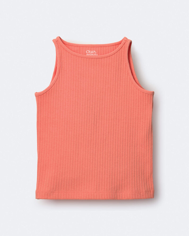 Toddler Girl Ribbed Playtime Tank - Coral, image 2 of 5 slides