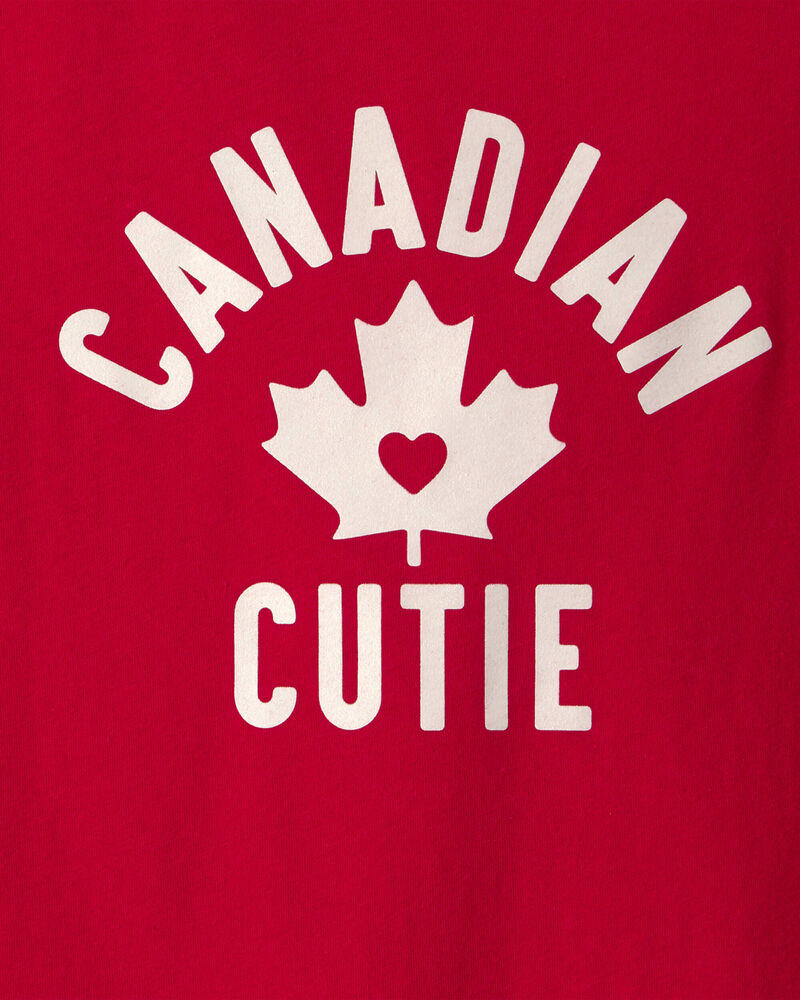 Girls Canadian Cutie Short-Sleeve Tee - Red, image 2 of 3 slides