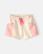 B&eacute;b&eacute; fille - Short en jersey bouclette - Rose/Ivoire, image 1 sur 2 diapositives