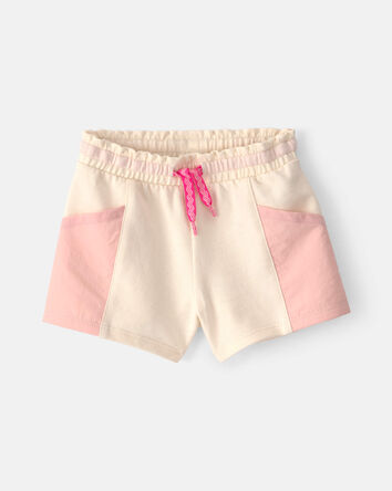 B&eacute;b&eacute; fille - Short en jersey bouclette - Rose/Ivoire, 
