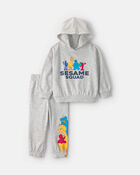 Toddler Boy 2-Piece Sesame Street&trade; Long-Sleeve Hoodie & Pant Set - Grey, image 1 of 3 slides