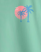 Boys Palm Tree Tropical Short-Sleeve Rashguard - Green, image 3 of 5 slides