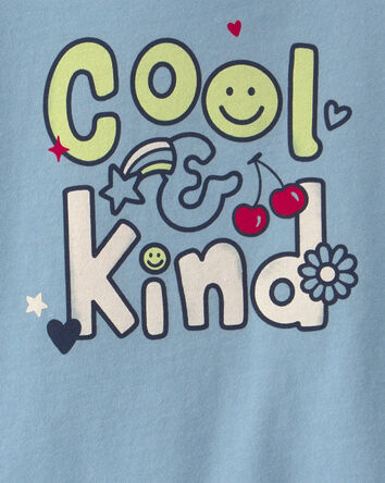Tout-petit fille - T-shirt &agrave; imprim&eacute; &laquo;Cool & Kind&raquo; - Bleu, 