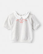 Toddler Girl Life Is Sweet French Terry Short-Sleeve Top - Grey, image 1 of 5 slides