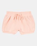 Baby Girl Pull-On French Terry Shorts - Pink, image 1 of 4 slides