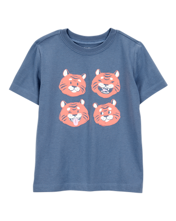 Toddler Cheetah Print Short-Sleeve Graphic Tee - Blue, 