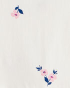 Girls Floral Long-Sleeve Peplum Top - Ivory, image 2 of 3 slides