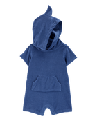 Baby Shark Hood Fastening Romper-Blue, image 1 of 3 slides