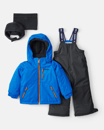 Tout-petit garçon - Habit de neige 2 pièces uni - Bleu, 