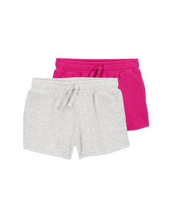 Kid 2-Pack Knit Pull-On French Terry Shorts, 