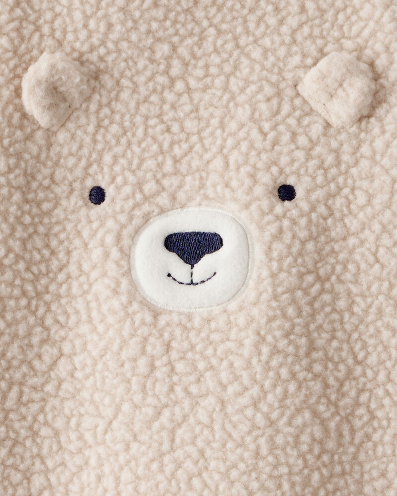 Baby Boy 2-Piece Bear Sherpa Long-Sleeve Overall Set - Brown, image 4 of 7 slides