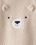 Baby Boy 2-Piece Bear Sherpa Long-Sleeve Overall Set - Brown, image 4 of 7 slides