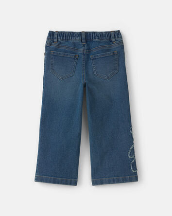 Toute-petit fille - Jean en denim &agrave; enfiler &agrave; th&egrave;me ourson &ndash; D&eacute;lav&eacute; moyen, 