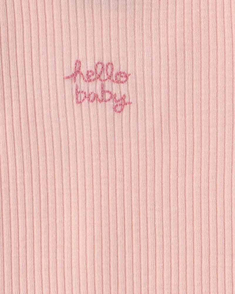 B&eacute;b&eacute; fille - Emballage 5 cache-couches manches courtes &agrave; motif floral - Rose/Ivoire, image 2 sur 6 diapositives