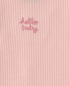 B&eacute;b&eacute; fille - Emballage 5 cache-couches manches courtes &agrave; motif floral - Rose/Ivoire, image 2 sur 6 diapositives