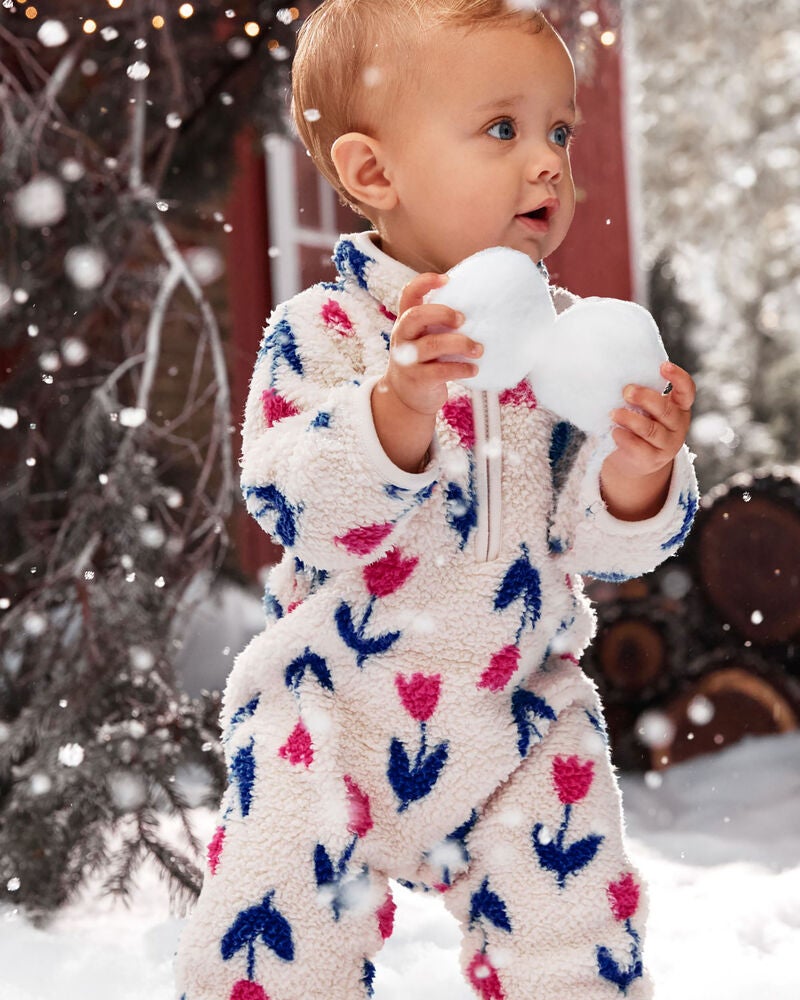 Baby Floral Sherpa Jumpsuit, image 4 of 5 slides