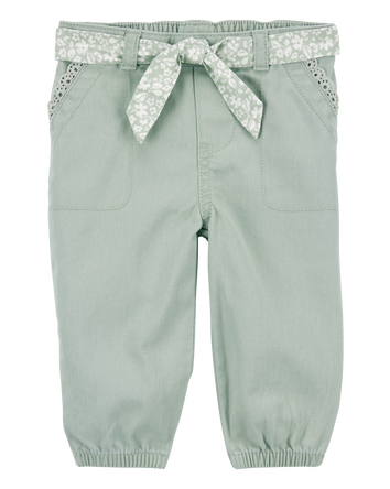 Baby Belted Eyelet Joggers, 