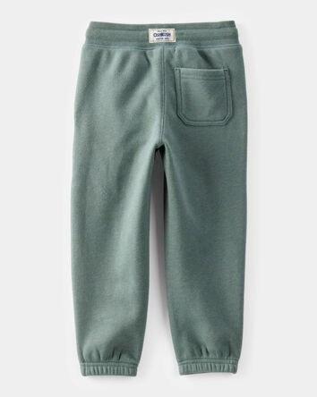 Toddler Boy Solid Fleece Drawstring Joggers - Green, 