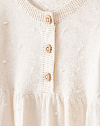 Baby Girl Cotton Long-Sleeve Jumpsuit - White, 