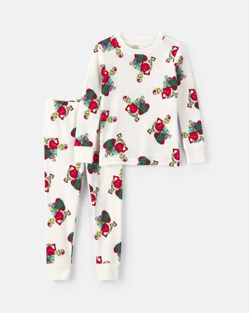 Toddler 2-Piece Dr. Seuss&trade; The Grinch Christmas 100% Cotton Snug Fit Pyjama Set - Ivory, 