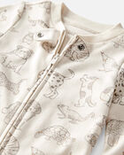 Baby Organic Cotton Animal-Print Sleeper, image 2 of 4 slides
