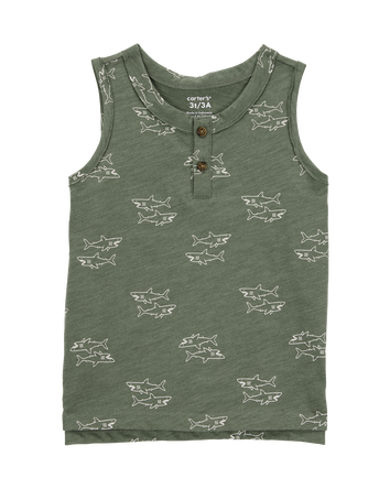 Toddler Shark Sleeveless Slub Jersey Tank, 