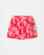Filles - Jupe-short &agrave; motif de fleurs tropicales - Corail, image 1 sur 3 diapositives