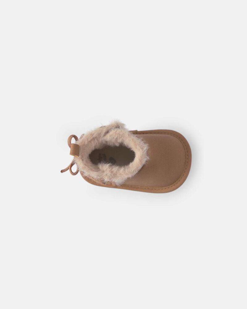 Baby Girl Teddy Fleece Boot - Brown, image 4 of 6 slides
