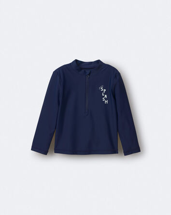 Tout-petit gar&ccedil;on - Maillot dermoprotecteur &agrave; manches longues et demi-fermetures &agrave; glissi&egrave;re &laquo;Splish Splash&raquo; - Bleu marine, 